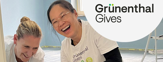 Grünenthal Gives Day KITA Mühlenzwerge Stolberg: Maßarbeit des Grünenthal Teams bei der Vorbereitung für den neuen Wandanstrich